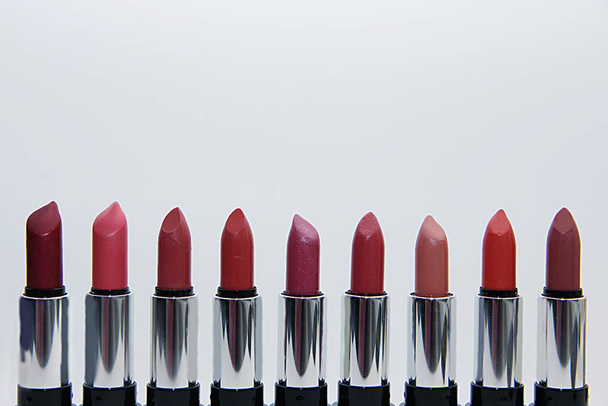 set of lipsticks isolated on white - Foto, Imagen