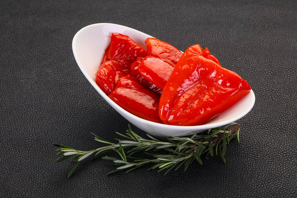 Pickled red bell pepper with oil - Photo, Image