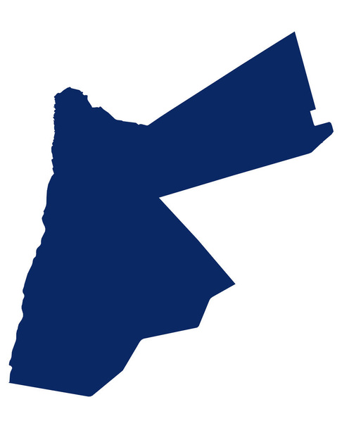 Map of Jordan in blue colour - Vector, Image