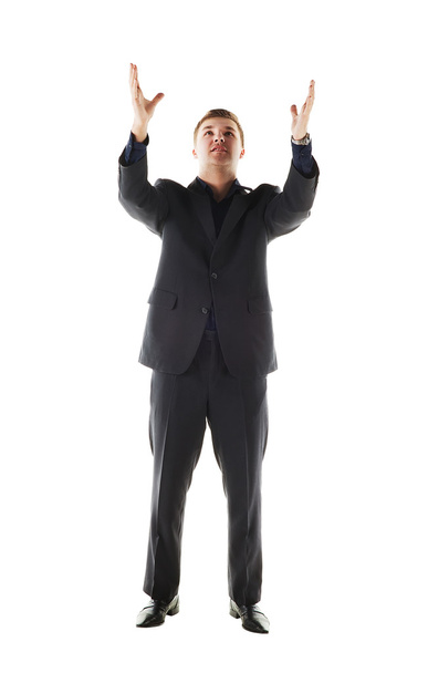Businessman with hands up - Foto, Imagem