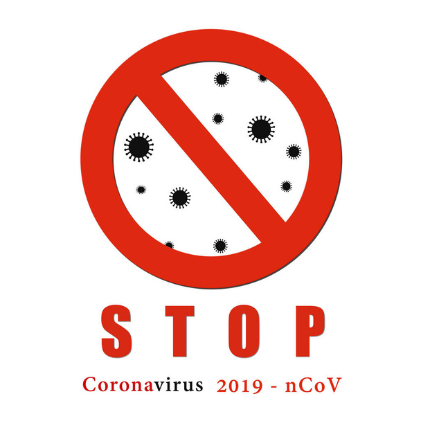 Zastavte koronavirus. Koronavirová epidemie. Koronavirové nebezpečí a nemoci z důvodu rizika pro veřejné zdraví a ohnisko chřipky. Pandemická lékařská koncepce s nebezpečnými buňkami. - Fotografie, Obrázek