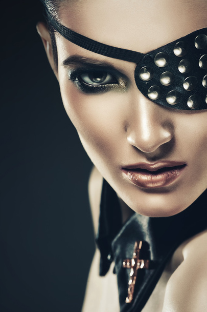 sexy woman with eye-patch - Foto, Imagem