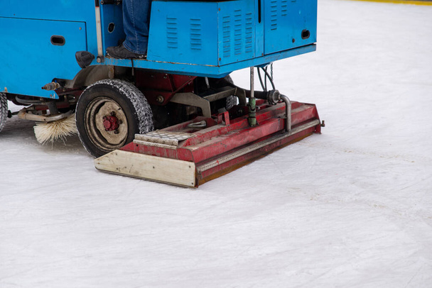ice rink cleaning machine close up copy space - Photo, Image