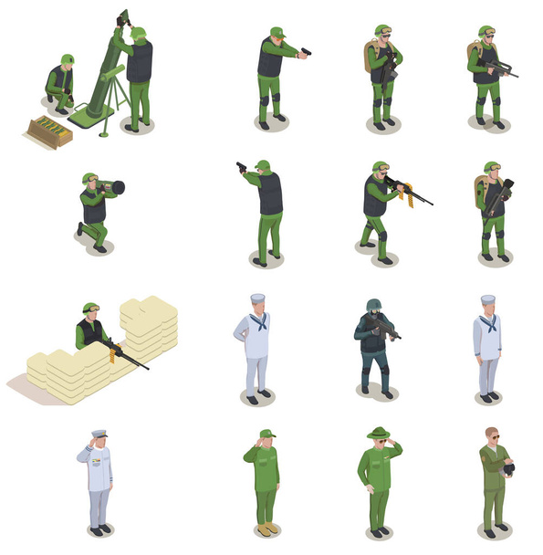 Armeijan sotilaat ihmiset Set
 - Vektori, kuva
