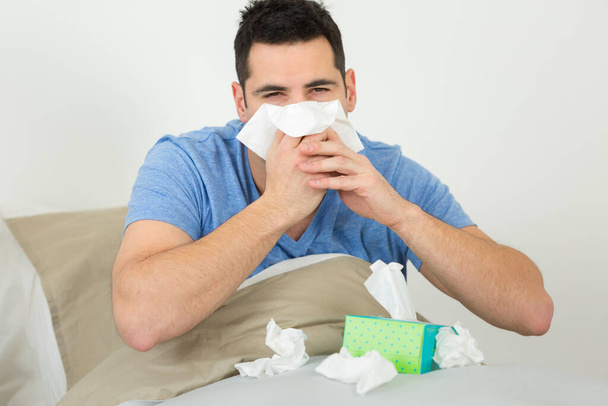 runny nose nasal congestion in men - Photo, image