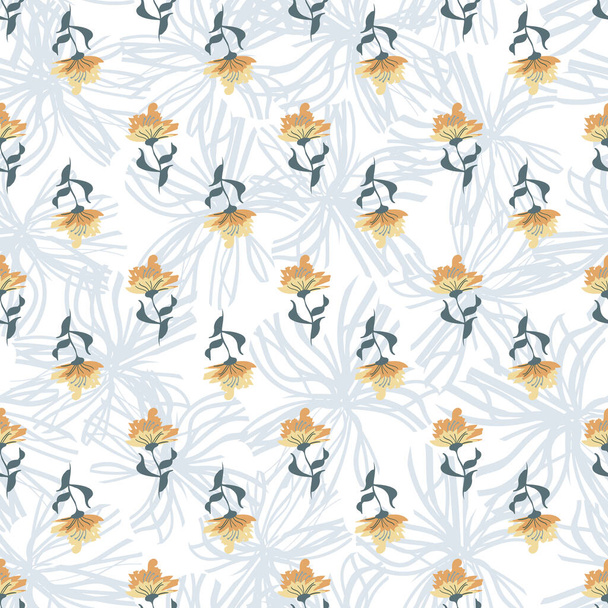 rows of yellow flowers seamless vector pattern - Вектор, зображення