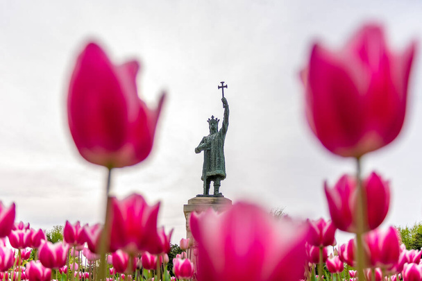 Chisinau, Moldávia - Estêvão III da Moldávia, conhecido como Estêvão, o Grande estátua no centro de Chisinau, Moldávia. Stephen o grande monumento em Chisinau, Moldávia
. - Foto, Imagem