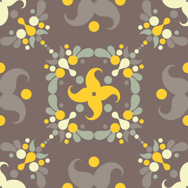 Paisley ornament. Flowers. Polka dots. Ikat. Traditional ornament. Vector illustration for web design or print. - Vetor, Imagem