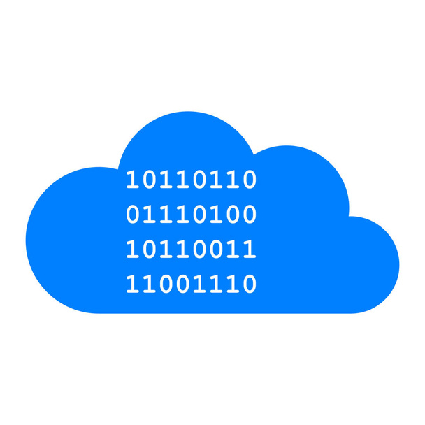Binärcode und Cloud als Vektorillustration - Vektor, Bild