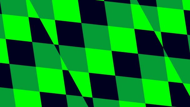 Black and Green Checkerboard or Abstract Chessboard Moving Grid - Záběry, video