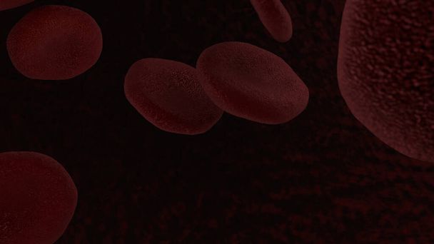医学的背景、赤血球、緑のウイルスの3Dレンダリング。コロナウイルスを扱う医療用ポスターのイラスト。医学的生物学的デザイン. - 写真・画像