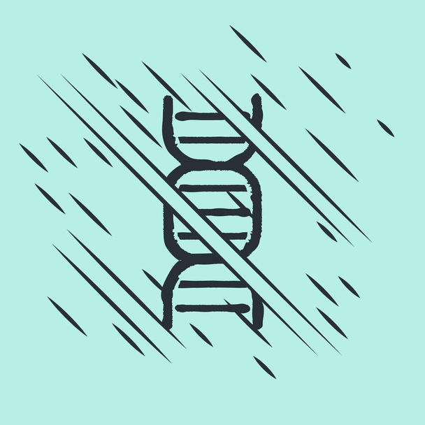 Icona simbolo DNA nero isolato su sfondo verde. Stile Glitch. Illustrazione vettoriale
 - Vettoriali, immagini