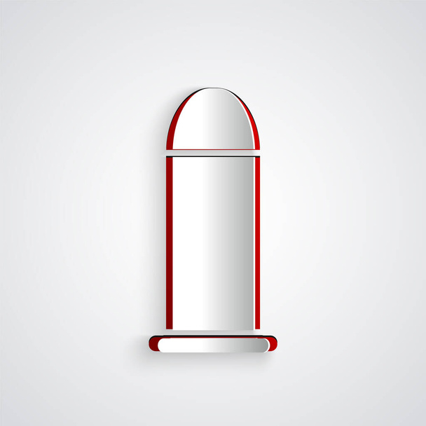 Paper cut Bullet icon isolated on grey background. Paper art style. Vector Illustration - Vector, Image