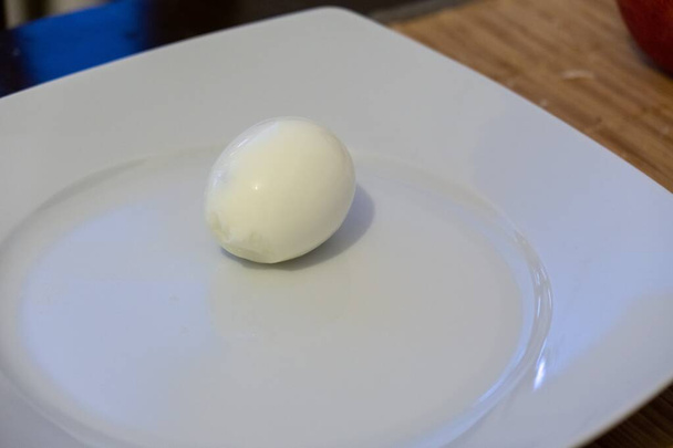 boiled egg on plate served on table - Photo, Image