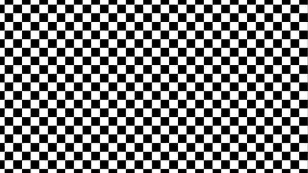 Smyčka pohybující se nad velkou černo-bílou maskou šachovnice - Záběry, video
