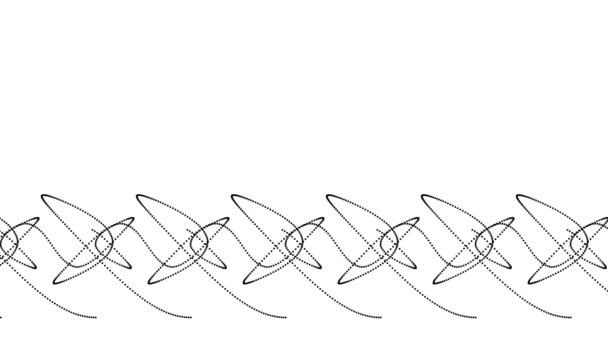krabbelen om willekeurige vormen te tekenen in een rij aan de overkant van het frame - Video