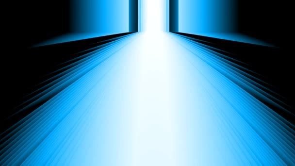 Filmische dunkelblaue Korridor-Animation mit grellem Licht enthüllt - Filmmaterial, Video