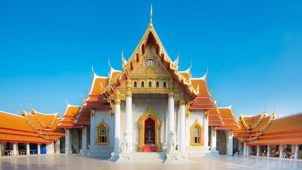 Wat benchamabopit dusitwanaram, ο πιο διάσημος ναός του thaila - Φωτογραφία, εικόνα