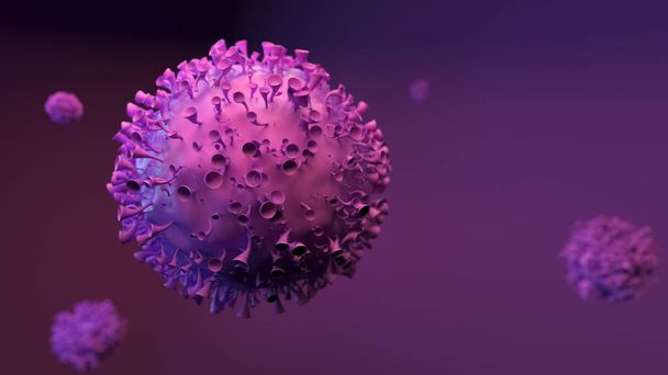 Coronavirus. Hintergrund sind Viren. Grippeviren auf buntem Hintergrund. 3D-Illustration - Foto, Bild