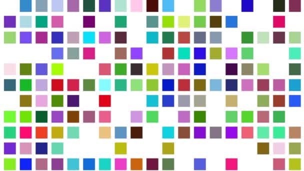 Vyplňování mřížky čtverců s náhodnými jasnými primárními barvami - Záběry, video
