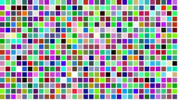 Migające kolorowe kwadraty wzór 70s Disco tło Animacja siatka - Materiał filmowy, wideo
