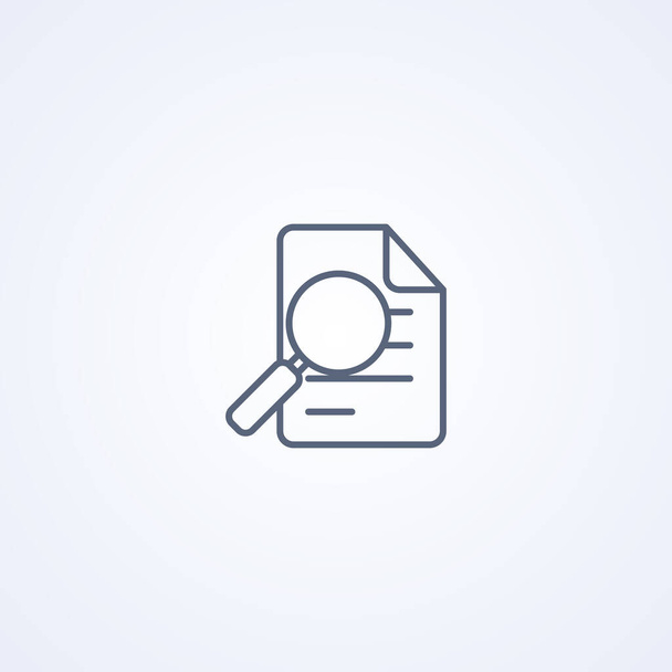 Document search, vector best gray line icon on white background, EPS 10 - Vector, Image
