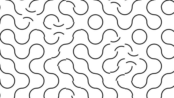 Line Drawn Arc segmenten raster Overschakelen naar vorm steeds veranderende doolhof patroon - Video
