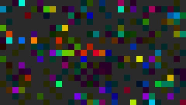 Losowe rozpraszanie kolorowych kwadratów wypełnienie ramki - Materiał filmowy, wideo