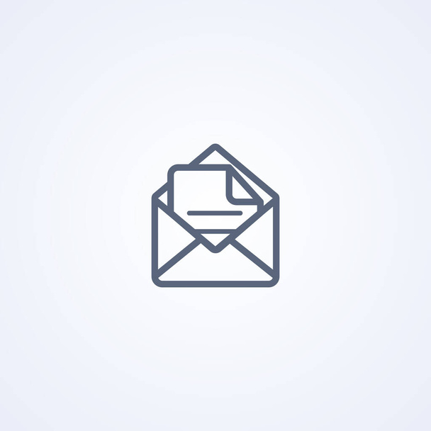 Read mail envelope, vector best gray line icon on white background, EPS 10 - Vector, Image