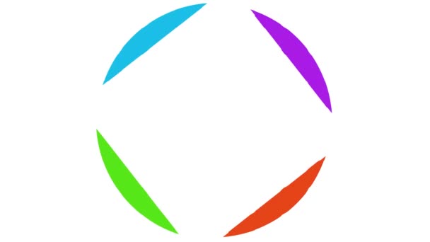 Točící se kroužek několika jasných šťastných barev nekonečné smyčky - Záběry, video