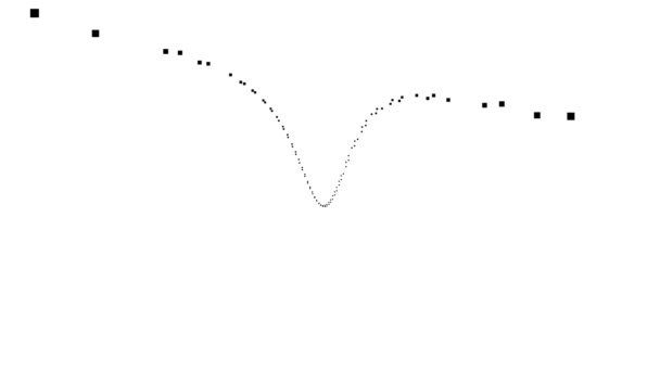 Puntos en el espacio 3d formando onda sinusoidal flotante en el centro del marco
 - Metraje, vídeo