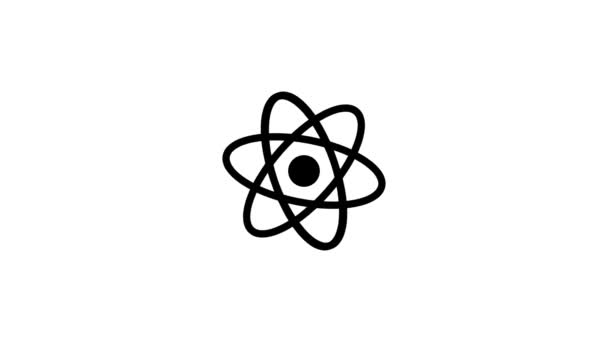 Περιστρεφόμενη πυρηνική ακτινοβολία Ατομικό σύμβολο Atom Ατελείωτος βρόχος Spinner - Πλάνα, βίντεο