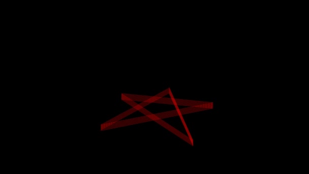 Kırmızı 3d Çizgisi Beş Noktalı Yıldız Dönen Platfom Döngüsü - Video, Çekim