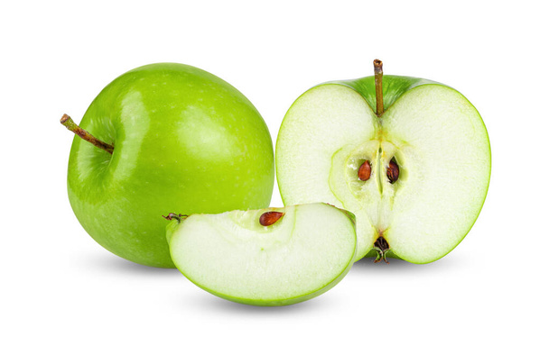 Manzana verde aislada sobre fondo blanco - Foto, Imagen