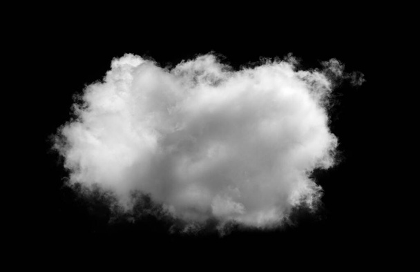 Nubes blancas aisladas sobre fondo negro - Foto, Imagen
