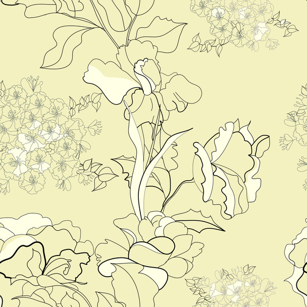 Seamless pattern with flowers - Вектор,изображение