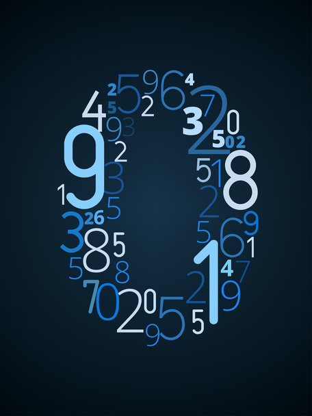 Number 0, vector font from numbers - Vector, Image