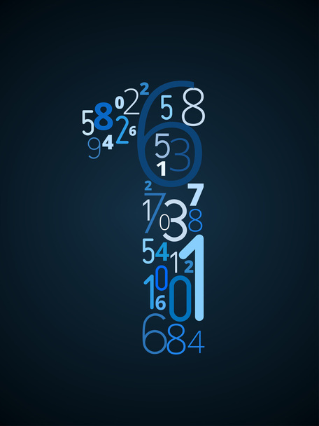 Number 1, vector font from numbers - Vektor, obrázek