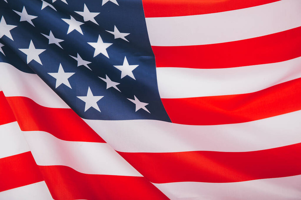 Közelkép az amerikai zászló fehér háttér. - Fotó, kép