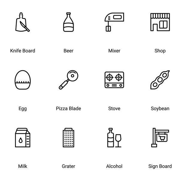 Cucina Cucinare e icone alimentari. vettore completamente modificabile. 46X46 Pixel
 - Vettoriali, immagini
