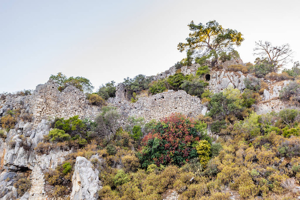 トルコのリキヤ・ヨル山の遺跡、秋のハイキング - 写真・画像