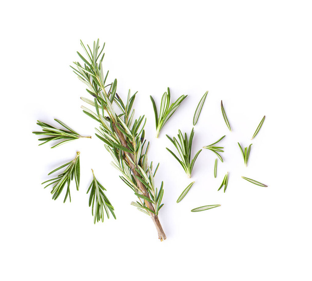 Rosemary isolated on white background, Top view. - Photo, Image