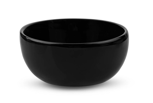 чорна керамічна миска ізольована на білому фоні
 - Фото, зображення