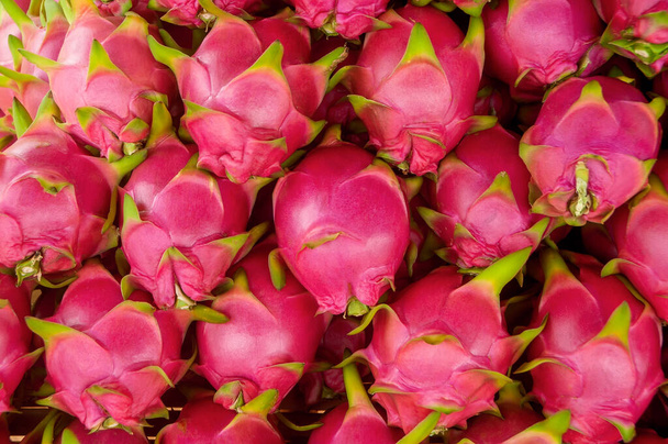 Colorful Dragon fruit or Pitaya on market stand - Photo, Image