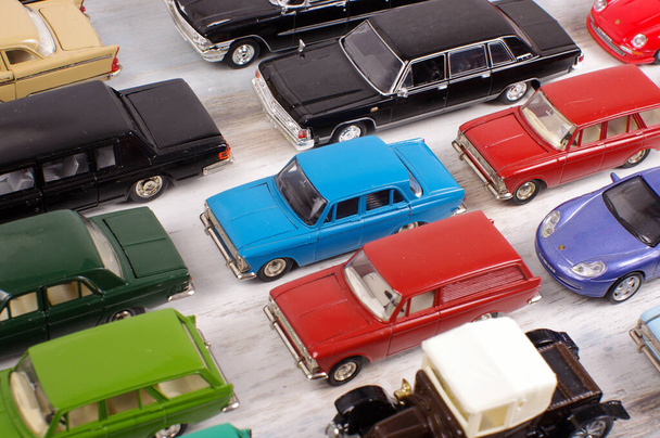 Hobby collection of obsolete die-cast automobile models - Foto, afbeelding