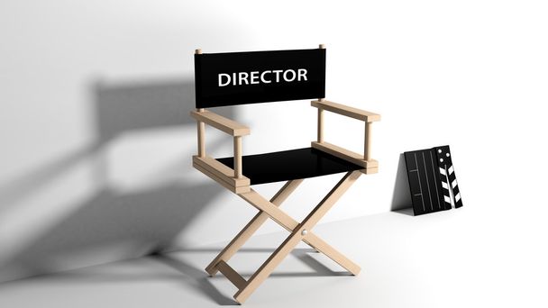 Directors chair with clapboard isolated on white - Photo, Image