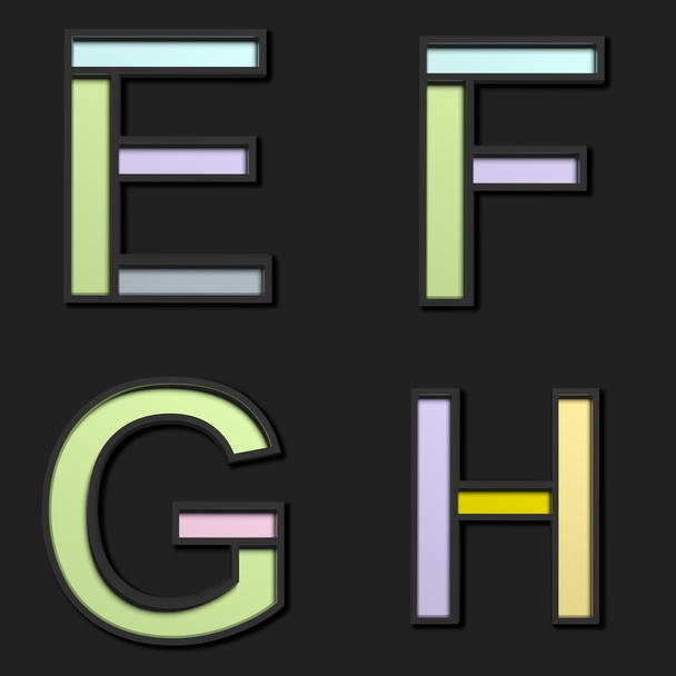 3D pastel uppercase letters, on black background - Фото, зображення