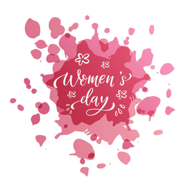 Vector illustration of Womens International day text for bags, tag and icon. Womens day card/invitation/template. Womens day calligraphy background. Womens day lettering typography poster. - Vettoriali, immagini