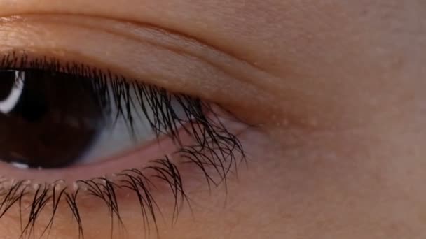 крупным планом красивая азиатская женщина глаза открытия глядя на камеру здоровое зрение женская красота этническая женщина
. - Кадры, видео