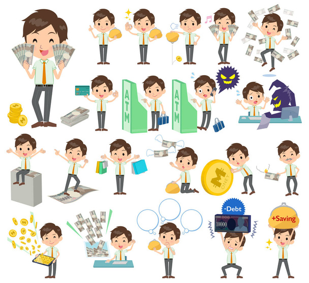 A set of school boy with concerning money and economy.There are also actions on success and failure.It 's vector art so it' s easy to edit
. - Вектор,изображение